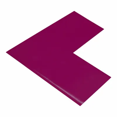 MIGHTY-LINE Floor Marking Shape: L, Solid, Purple, No Legend, 4 in x 10 in, 50 mil Tape Thick - L-Shaped Floor Marking Tape