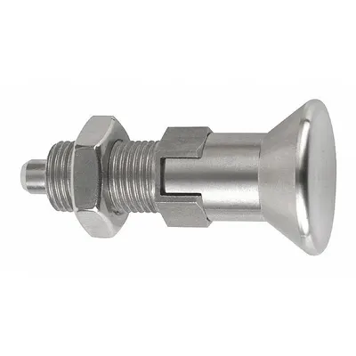 KIPP Indexing Plunger: Locking, SS, 5/16"-24 Thread - Locking Pull-Knob Indexing Plungers with Jam Nut