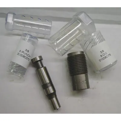 ROPER WHITNEY Die: 158 ga Capacity (Steel), 8 Punch, 3/8 in Punch Dia, 3/8 in Die Size - Sheet Metal Punches & Dies