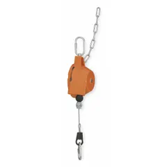 Nylon tool balancer with 4.9 ft cable length and 11.4 lb maximum tool weight capacity. Non-locking model for suspending and counterbalancing tools in assembly, manufacturing, and maintenance applications.