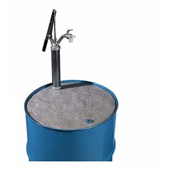 Polypropylene drum-top sorbent pad for containing and absorbing industrial fluids. Each pad absorbs up to 30 oz. Non-perforated, gray. Pack of 25. Suitable for maintenance, machining, and chemical handling areas.