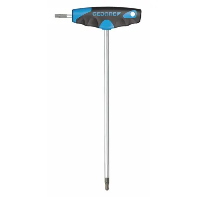 GEDORE Torx Key: 2 Tips, Torx, Single Ball End, T40 Tip Size, Long, Alloy Steel - T-Shaped Dual-Tip Ball End Torx Keys