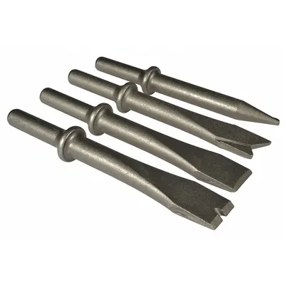 WESTWARD Chisel: 0.401 in Shank Size, Round, Round, 13/32 in Chisel Tip Wd, 4 in Overall Lg - Chisel Sets for Air Hammers