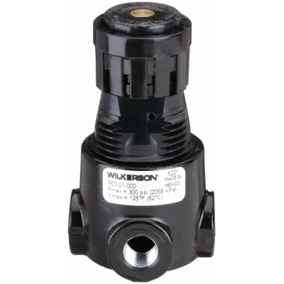 WILKERSON Compressed Air Regulator: Zinc, 1/8 in NPT, 13 cfm, 2 psi to 125 psi, Knob - Wilkerson FRL Air Regulators