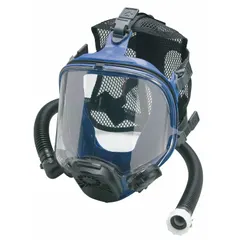 Full-face respirator with silicone facepiece and rubber head harness, size M. Cartridges not included. Designed for respiratory protection in industrial environments where airborne hazards are present, compatible with various cartridges (sold separately) for filtering particulates, gases, or vapors.