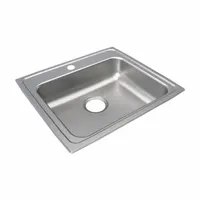 JUST MANUFACTURING Bowl Drop-In Sink: 22 in Overall Lg, 19 1/2 in Overall Wd, 5 1/2 in Bowl Dp (MPN SLFADA1921A552-J)