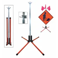 Sign Stand: Roll-Up, 36 in x 36 in, 48 in x 48 in Compatible Sign Size, 4 Legs, 44 in, Steel (MPN STF18-RUB)