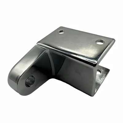 HADRIAN Hinge: Chrome Zamac, Chrome-Plated, 2 1/8 in Overall Ht - Door Hinge Parts for Bathroom Partitions