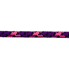 Static double-braid rope with 7/16 in diameter, constructed from polyester. Working load limit of 630 lb. Suitable for rigging, climbing, work positioning, and load control applications where low stretch and high strength are required.