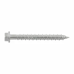 This hex-head screw anchor is designed for fastening into masonry, concrete, or block in inch-system applications. Made from 304 stainless steel with a Stalgard® finish, it offers corrosion resistance for outdoor or industrial use. The pointed tip facilitates easy installation. Supplied in a 50-pack.