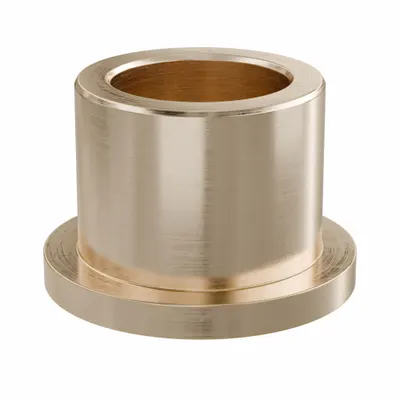 BUNTING BEARINGS Flanged Sleeve Bearing: Bronze, SAE 841, 5/8 in Bore, 7/8 in OD, 3/4 in Lg - Lubricated Food-Grade Metallic Flanged Sleeve Bearings