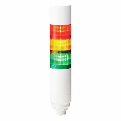 PATLITE Tower Light Assembly: 3 Tier, Sounder Tier Included, IP65, Amber/Green/Red - Three-Tier Tower Light Assemblies