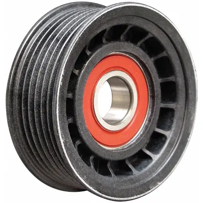 DAYCO Idler Pulley: Idler Pulley, 89015, Serpentine, 6PK Compatible Belt Trade Size - Ribbed V-Belt Idler Pulleys for Vehicles