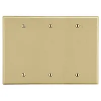 HUBBELL Wall Plate: Blank, 3 Gang, Ivory, Std Size (MPN P33I)