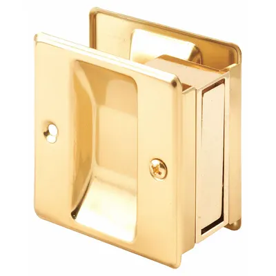 PRIME-LINE Combination Tray and Edge Pull: Unthreaded Holes, Brass, Gold - Pocket Door Pull Handle