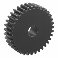 Hubless Spur Gear: Module m 1, 35 Teeth, 8 mm Bore Dia, Black Oxide Coated Carbon Steel, Plain Bore (MPN SSA1-35)
