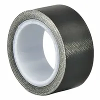 TAPECASE Cloth Tape: 2 in Wd, 5 yd Lg, 7 mil Thick, Silicone, Polyethylene Coated Cloth, Black