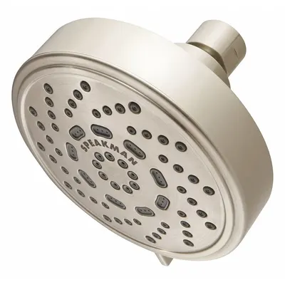 SPEAKMAN Fixed Showerhead: Echo, 2 gpm Fixed Showerhead Flow Rate, Plastic - Multi-Pattern Fixed Showerheads