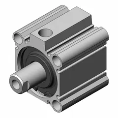 Single-acting compact air cylinder with 50 mm bore and 20 mm stroke. Features magnetic piston for position sensing, through-hole mount, and rotating rod. Suitable for light-duty clamping, positioning, or ejecting in automated machinery.
