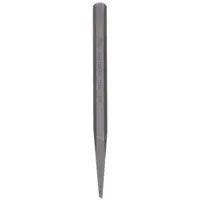 Steel diamond-point chisel with a 1/2 in blade width and 7 in overall length. Plain grip handle. Used for cutting, shaping, and removing metal in maintenance, fabrication, and repair applications. Meets ASME standards