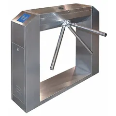 This two-way electric turnstile is a waist-high gate with a 40-inch overall height and 48 x 30-inch footprint. It is used for controlled pedestrian access in commercial and industrial settings, managing entry and exit flow in high-traffic areas.