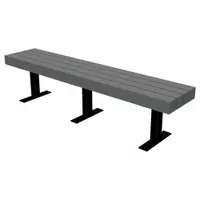 ULTRASITE Outdoor Bench: Trailside, 96 in Overall Lg, 17 1/4 in Overall Ht, Gray, Black, Surface (MPN PB 8GRATRA)