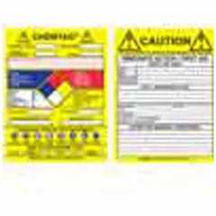 Rectangular plastic tag insert for use in lockout/tagout safety programs. Measures 5 3/4 inches high by 7 5/8 inches wide with a thickness of 0.015 inches. Printed in English. Pack of 100 inserts. Not laminated.
