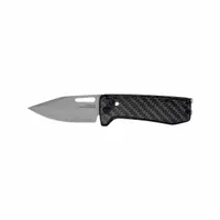 SOG Folding Utility Knife: 2 3/4 in Blade Lg, 3 1/2 in Closed Lg, 6 1/2 in Overall Lg, Carbon Fiber (MPN 12-63-01-57)