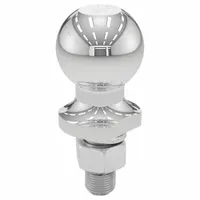This CURT trailer ball is made of chrome-plated steel with a 2-inch diameter and a gross vehicle weight capacity of 3,500 lb. It is designed for towing trailers, boats, or campers equipped with a 2-inch coupler, suitable for light- to medium-duty towing applications