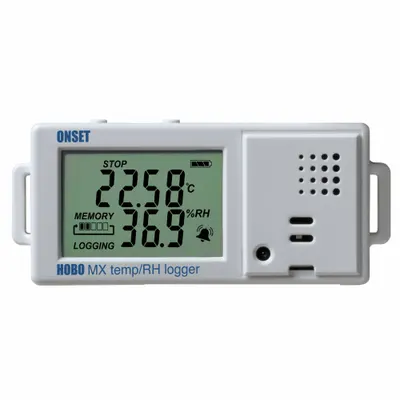 HOBO Data Logger: 0%to 90% Relative Humidity Measured, -4°F to 158°F, -20°C to 70°C - Temperature & Humidity Data Loggers