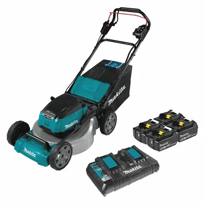MAKITA Battery-Powered Lawn Mower Kit: Self-Propelled, 18 in Cutting Wd - Battery-Powered Lawn Mowers
