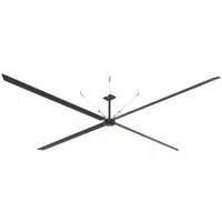 HUNTER INDUSTRIAL Ceiling Fan: 197,067 cfm Airflow, 24 ft Blade Dia, Variable Speeds, 240V AC, ECO (MPN E24-21I-IP-SM)