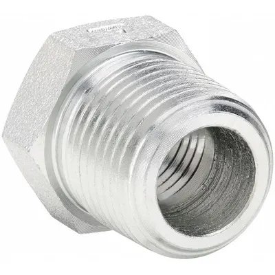 PARKER Metal Pipe Straight: Straight, Steel, 1 in x 3/4 in - Hydraulic Threaded Extreme-Pressure Pipe Fittings