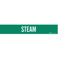 Pipe Marker: Steam, Green, White, Fits 2 1/2 to 7 7/8 in Pipe O.D., 1 Pipe Markers, Without Arrows (MPN 7412-1)