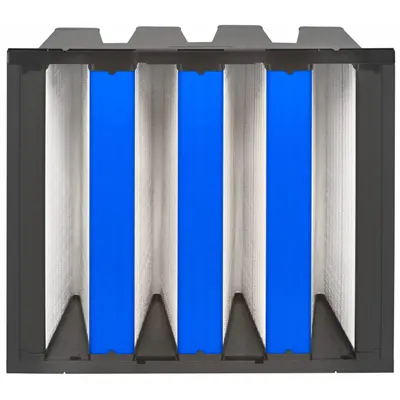 OEM V-Bank Air Filter: 24 in x 24 in x 12 in, Fiberglass, Single Header, 4 Vs - MERV 11 V-Bank Air Filters