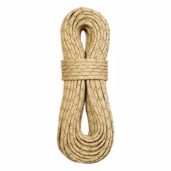 Static kernmantle rope constructed from aramid material, offering heat and water resistance. Diameter 7/16 in, overall length 200 ft, working load limit 955 lb. Suitable for industrial rescue, confined space entry, and tower work where exposure to heat or moisture is a concern.