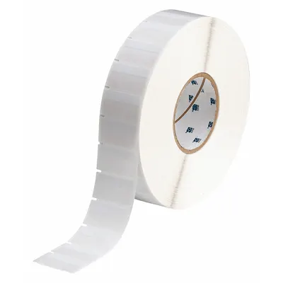 BRADY Wraparound Label: 1 in x 1 3/4 in, Vinyl, White (Matte) - Brady Precut Label Roll Cartridges