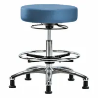 Stool: Vinyl, Ht Range 21 1/4 in to 28 3/4 in, 17 in Seat Wd, 17 in Seat Dp, 5 Glides, 0 Casters (MPN BR-VMBSO-CR-CF-RG-8546)