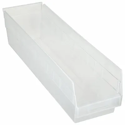 QUANTUM STORAGE SYSTEMS Shelf Bin: 23 5/8 in Overall Lg, 6 5/8 in x 6 in, Clear - Clearview Plastic Shelf Bins