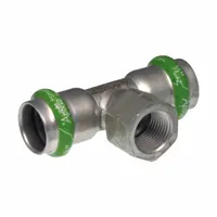 APOLLO Crimp Tee Fitting: 2 in Pipe x 3/4 in Pipe x 2 in CTS Size, Press-fit x FNPT x Press-fit (MPN 123457000)