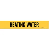 Pipe Marker: Heating Water, Yellow, Black, Fits 2 1/2 to 7 7/8 in Pipe O.D., 1 Pipe Markers (MPN 7128-1)