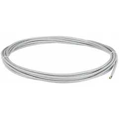 This CHAINFLEX CF77-UL series control cable features 5 copper conductors (18 AWG) with black insulation and white numbers, plus a ground conductor. The PUR jacket provides coolant resistance, and the cable is rated for 1000 V. It is designed for continuous flexing in cable carriers (e-chains) and automated machinery, with minimum bend radius factors of 4x OD (fixed), 5x OD (flexible), and 6.8x OD (e-chain). CE certified.