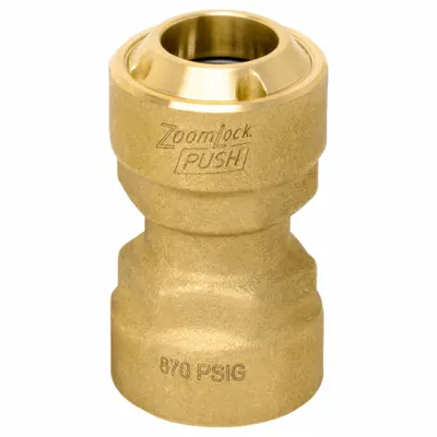 PARKER ZoomLock Brass Push-to-Connect Coupling - Brass Push-to-Connect Tube Fittings