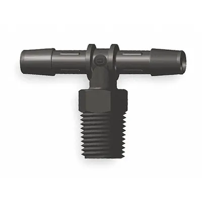 ELDON JAMES Barbed Tee: 1/4 in Pipe x 3/8 in ID x 3/8 in ID Fitting Size, Barbed/Threaded - Standard Nylon Barbed Tube Fittings
