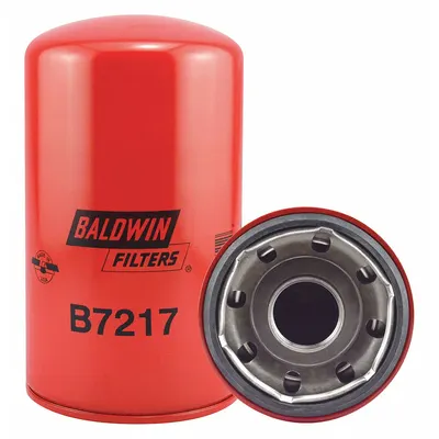 BALDWIN FILTERS Oil Filter: B7217, LF9008, 1 1/2"-12 Thread Size, 8 1/8 in Overall Ht, Oil - Spin-On Oil Filters