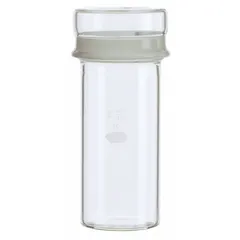 This 45 mL glass weighing bottle features a narrow mouth and a colorless body. It includes a 64 mm cap closure and meets ASTM/USP standards. Used for precise weighing of solid or powdered samples in analytical and general laboratory work, minimizing moisture absorption and sample loss.