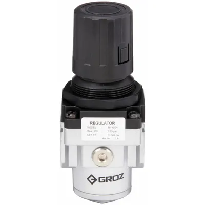 GROZ Compressed Air Regulator: Aluminum, 3/8 in NPT, 88 cfm, 7 psi to 145 psi - GROZ FRL Air Regulators