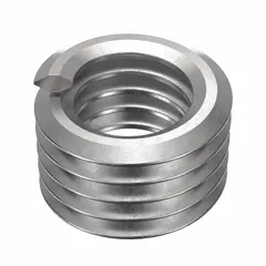 Screw-locking tangless helical insert for repairing or reinforcing threads in metal substrates. Made from 18-8 stainless steel with a tensile strength of 200,000 to 250,000 psi. Requires a 13/64 drill bit and #10-32 STI tap. Supplied in a 1,000-piece pack.