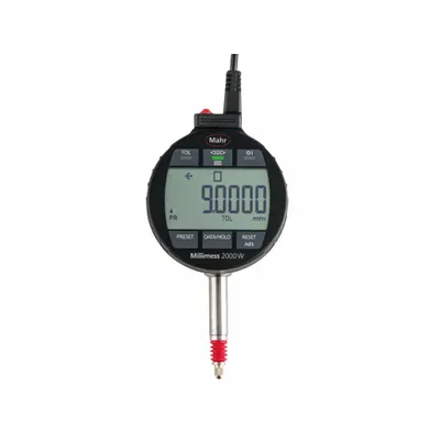 MILLIMAR Digital comparator2000 W: 0.0000390625 in to 0.04 in /0.001 mm to 1 mm, Inch/Metric - Digital Indicators with Non-Removable Flat Back