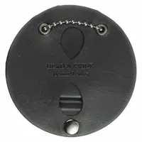 HEROS PRIDE Badge Holder: 3 1/4 in, Black, Leather (MPN 9145R)